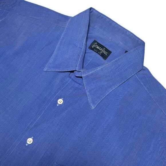 Gitman Bros. Classic Poplin Blue Dress Shirt Made in 16 / 33 Large Made in USA - Picture 2 of 12